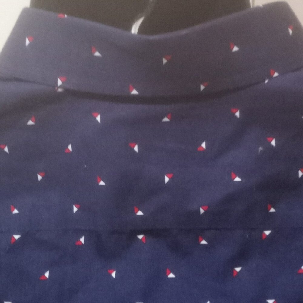 Untuckit Shirt Mens Large L Blue Geometric Nautical Preppy Performance Decoy WF - Picture 7 of 11